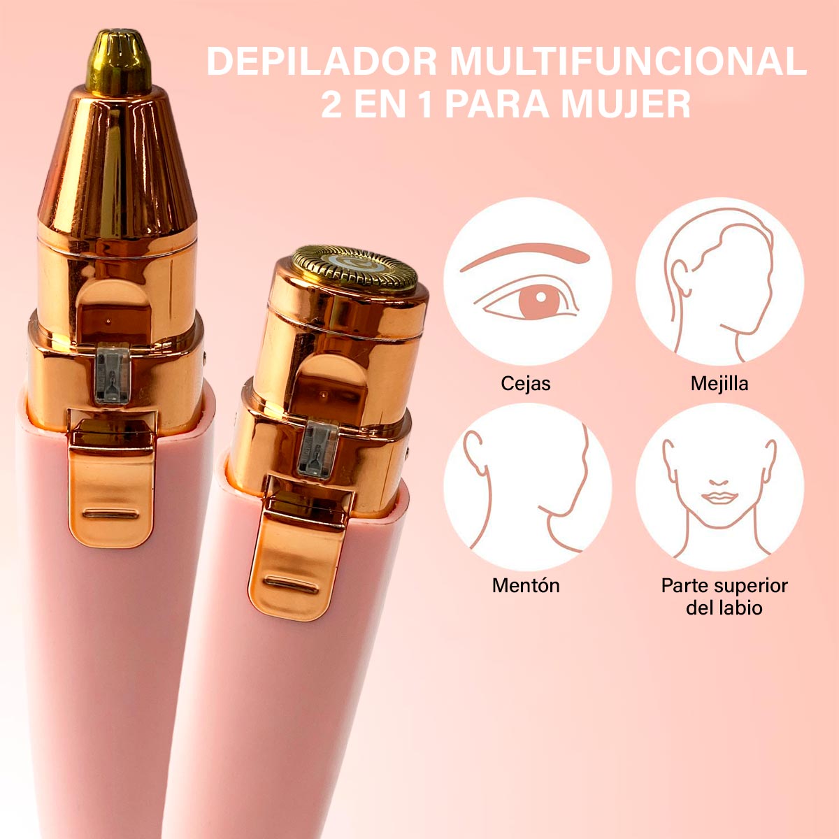 Depilador 2 En 1 Cejas Y Facial Recargable Portátil KM-6667