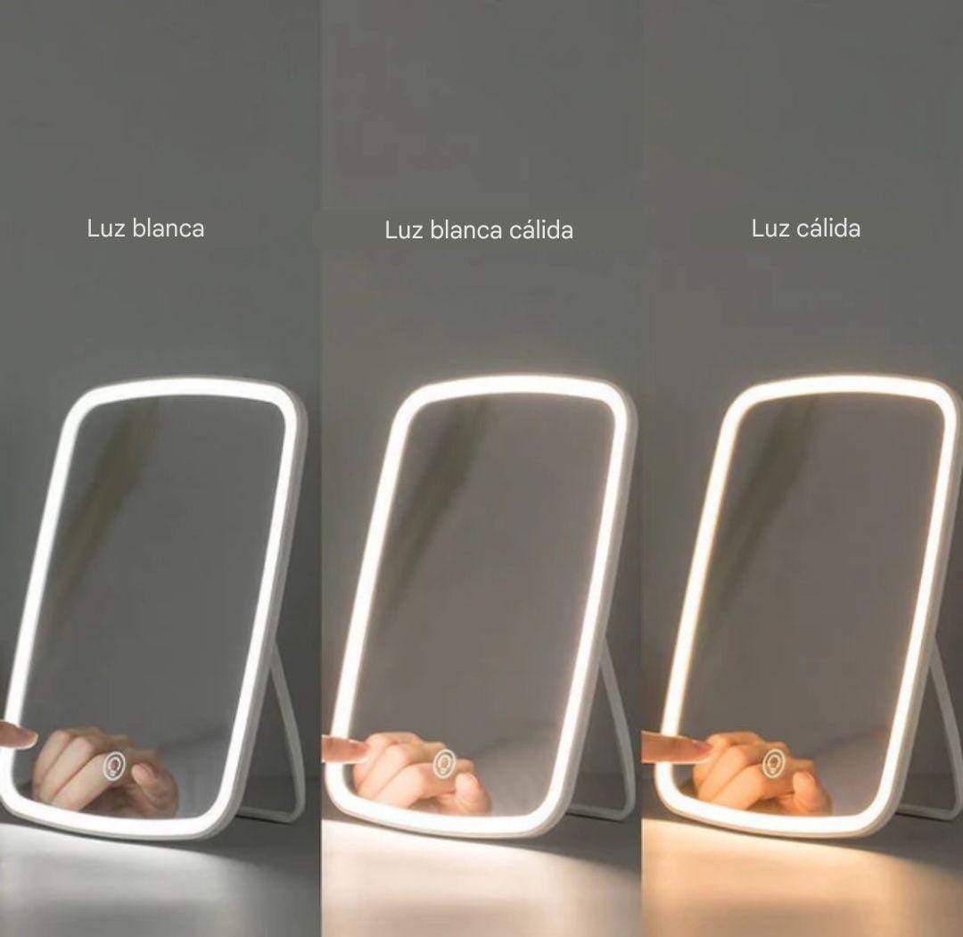 Espejo De Mesa Con Luz Led
