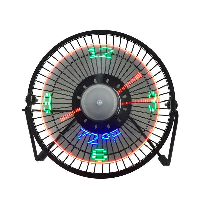 Ventilador + Reloj LED USB