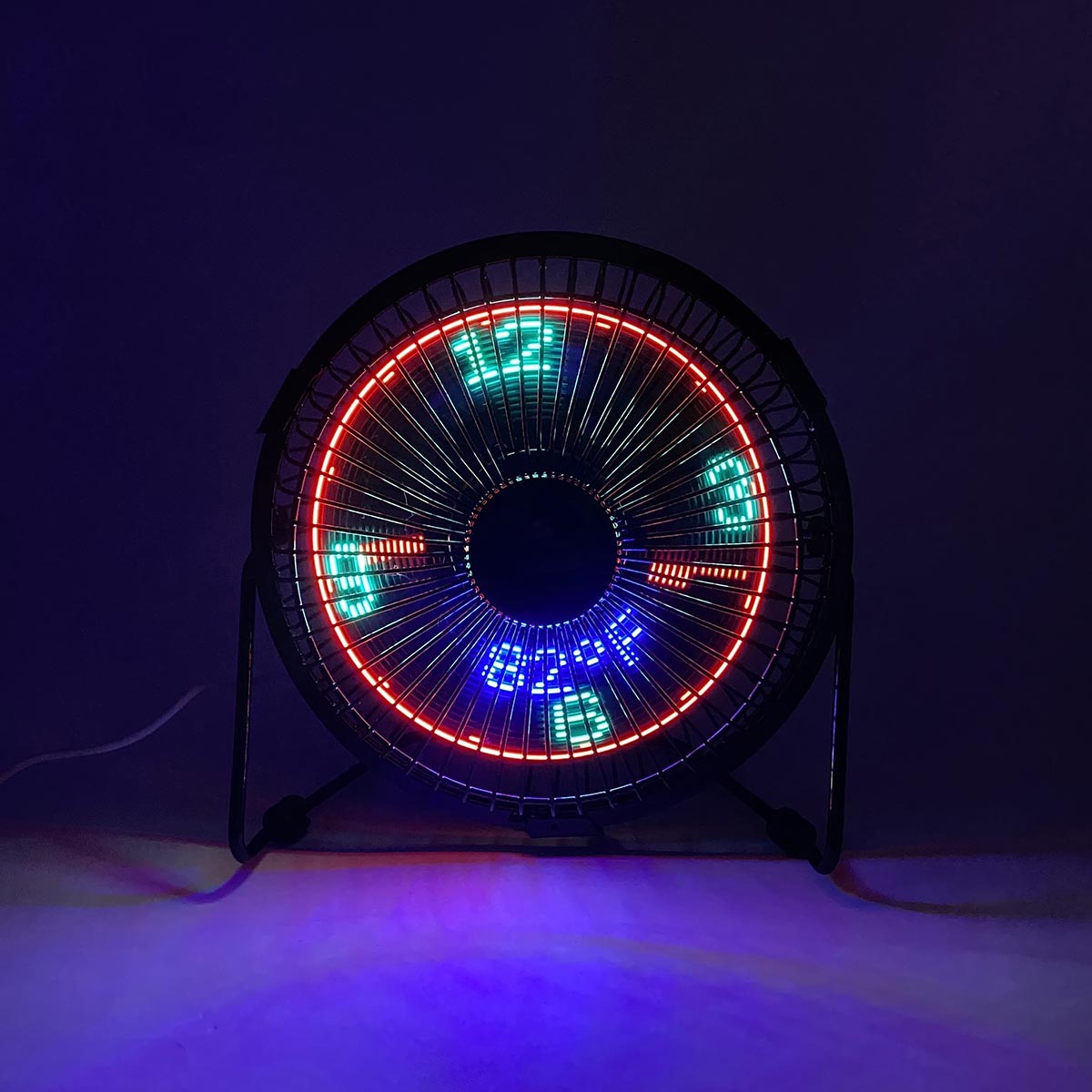 Ventilador + Reloj LED USB