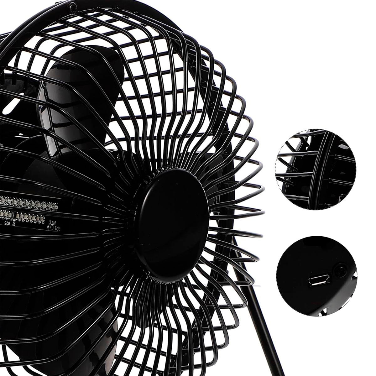 Ventilador + Reloj LED USB